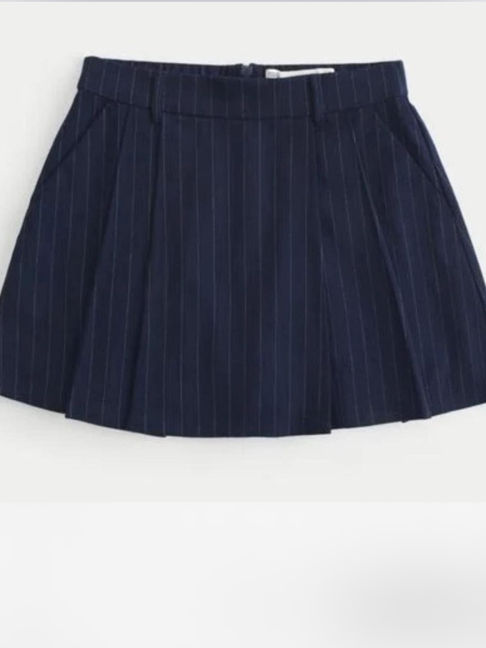 Hollister Navy Pinstripe Pleated Mini Skort